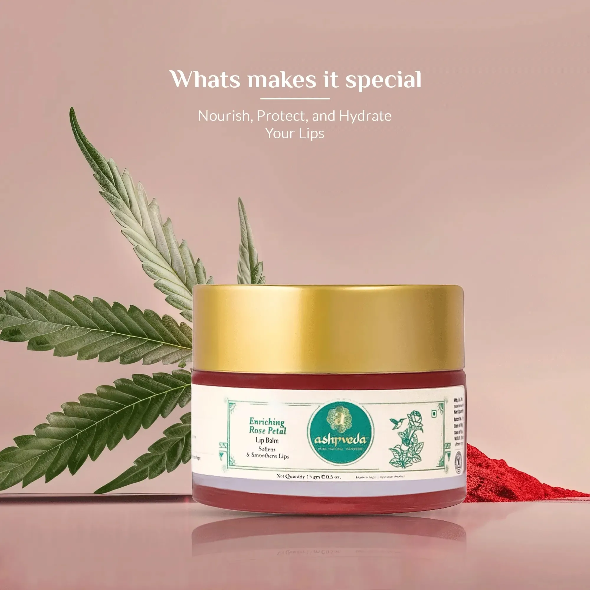 ashpveda Enriching Rose Petal Lip Balm view 2