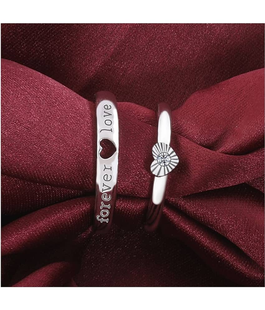ShreejiHuf- Silver Couple Ring (Pack of 1) view 2
