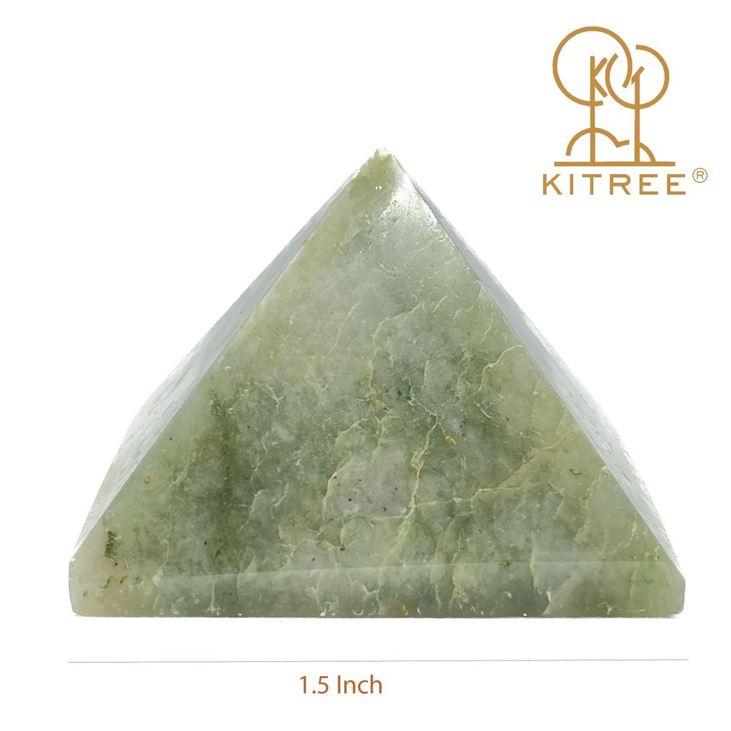 KITREE Energised Natural Green Aventurine Crystal Pyramid for Crystal Healing (Green) view 2