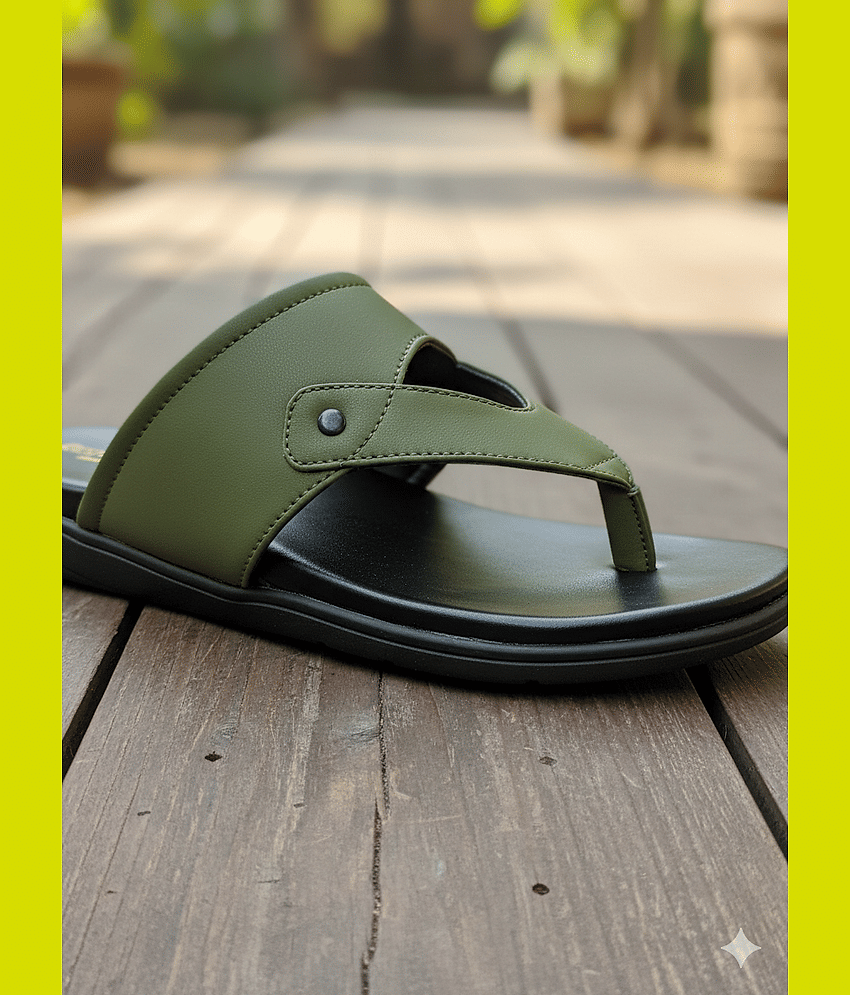 RAGE GAZE GREEN-SLIP ONS - Green Men's Sandals view 2