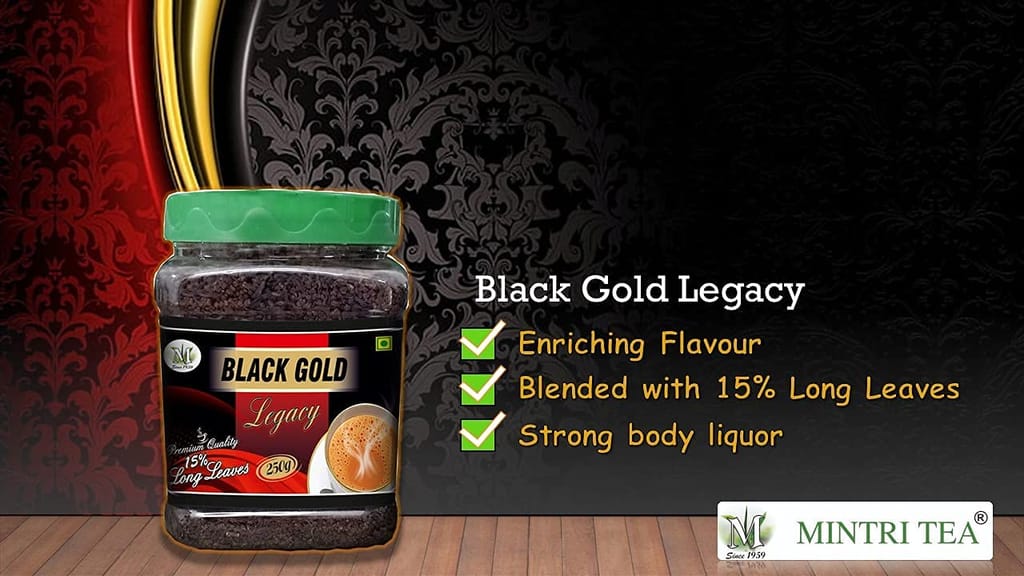 MINTRI TEA - Premium Tea blended with guaranteed 15% long leaves | BlackGold Legacy 250gms (Pack of 2 or Pack of 4) view 2