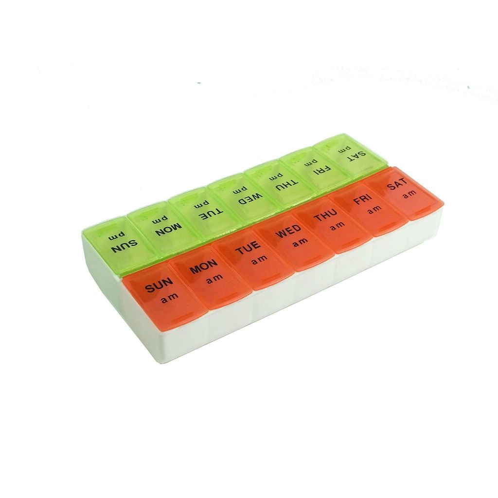 EZYFIT Pill Medicine Organizer Reminder Storage Box with Snap Lids 7-day AM/PM Larger Compartments for Bigger Pills Pack Of 5 view 2