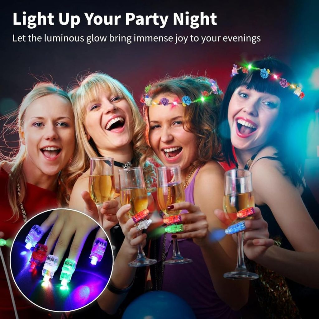 LED Laser Beam Finger RingParty Favors - 4PC view 2