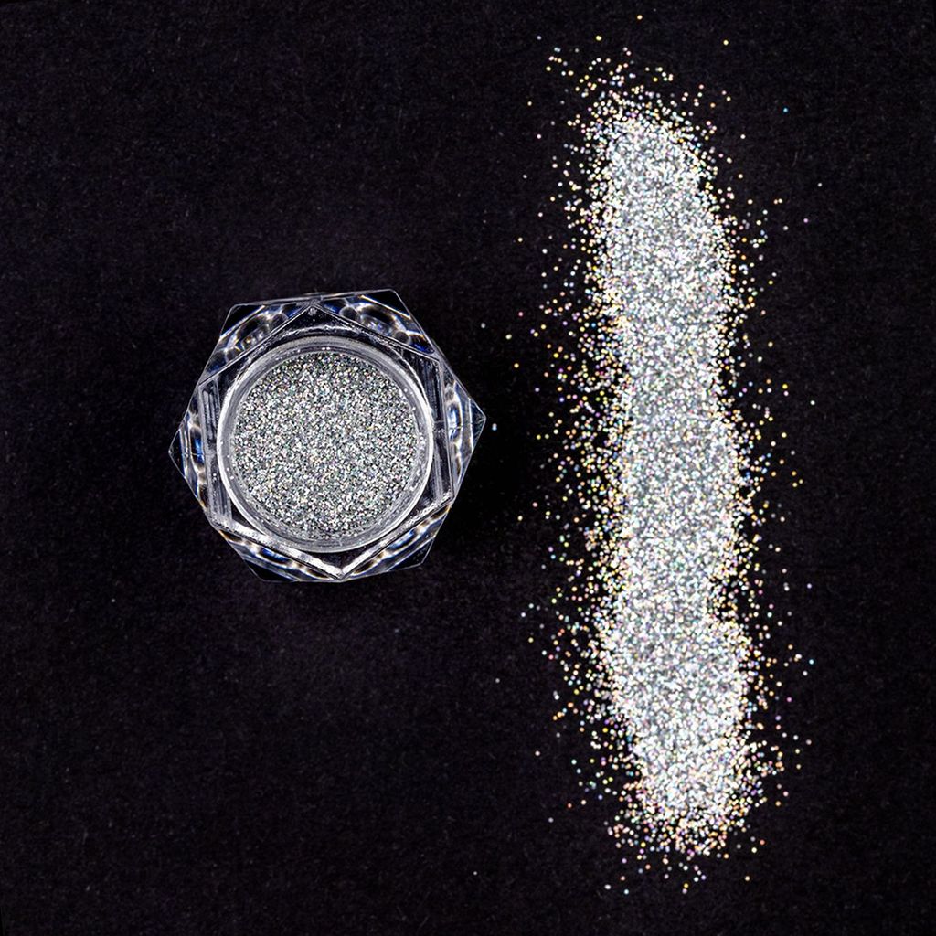 B.O.B.I Iridescent Silver Loose Holographic Glitter Eyeshadow (10gm) view 2