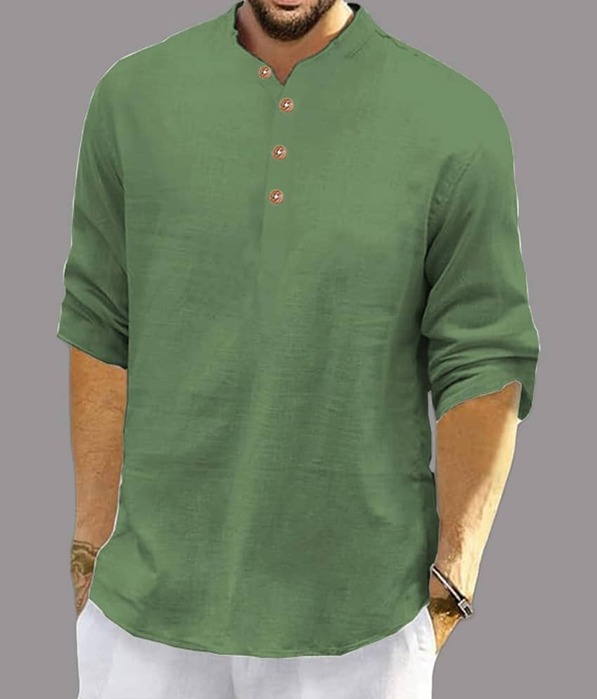 UNI VIBE Brown Cotton Blend Men's Shirt Style Kurta ( Pack of 2 ) view 2