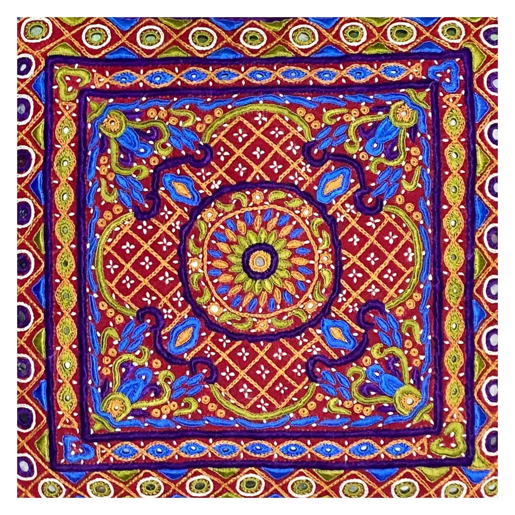 Garvi Gurjari (A Gujarat Govt Enterprise) Golden Hand Embroidered Cushion Cover view 2