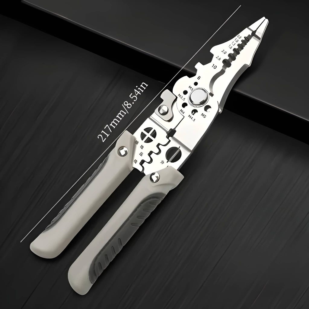 All-in-1 Multifunction Stainless Steel Wire Stripper & Crimping Tool | Wire Cutter, Cable Stripper & Wire Crimper | Professional Multi-Function Electrical Wiring Hand Tool (Original Quality) view 2