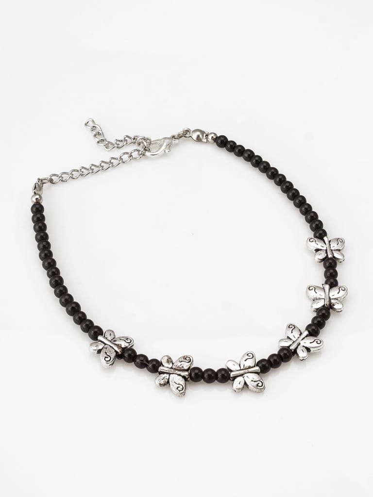 Morison Sleek Black Leather Anklet Bold and Modern view 2