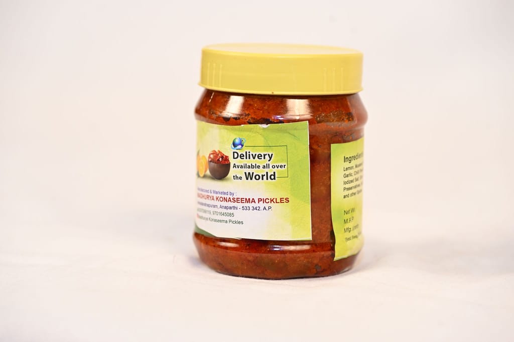 Homemade Andhra Style Spicy Lemon Pickle view 2