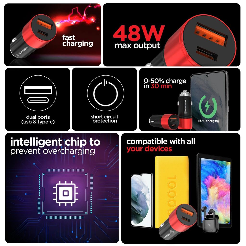 Swift All in one 48W Car Charger view 2