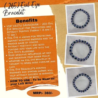 VSP VASTU SAMADHAN - 265 Evil Eye Bracelet for Protection and Attract Positive Energy ( 8 mm ) ( 10 gm ) view 2