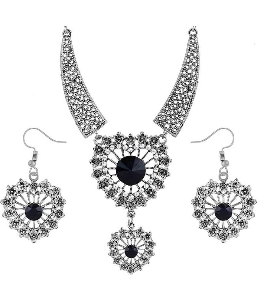 ShreejiHuf Alloy Silver Traditional Necklaces Set Long Haram view 2