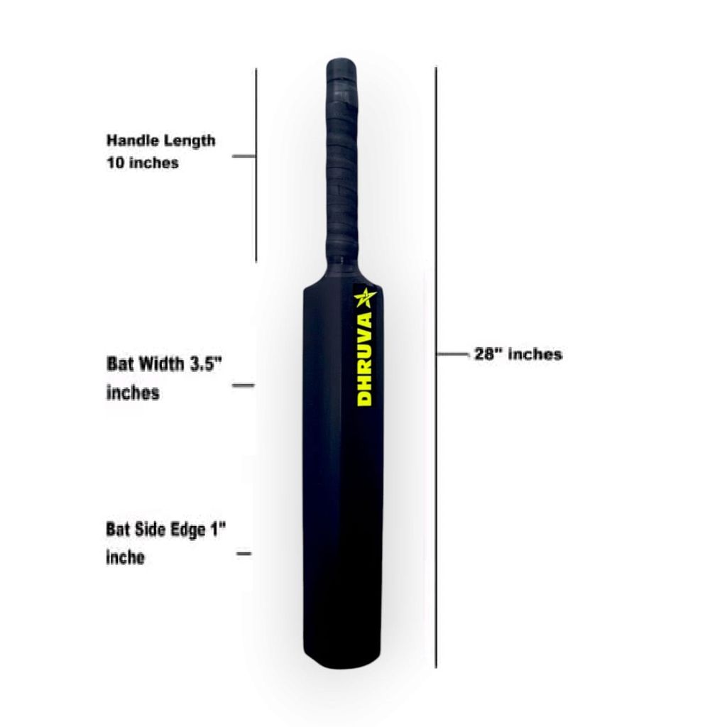Dhruva Cricket Set for Kids Age 6 to 12 years (Black) - PVC Bat, Stumps, Ball view 2