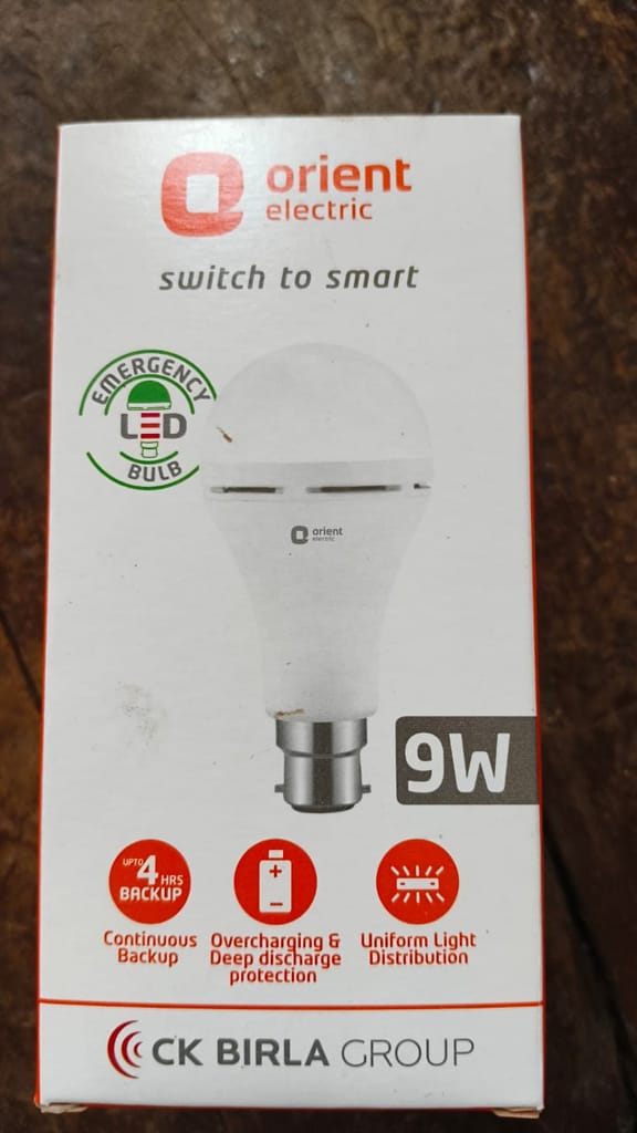 Orient Electric Emergency 12W LED Lamp Cool White Light view 2