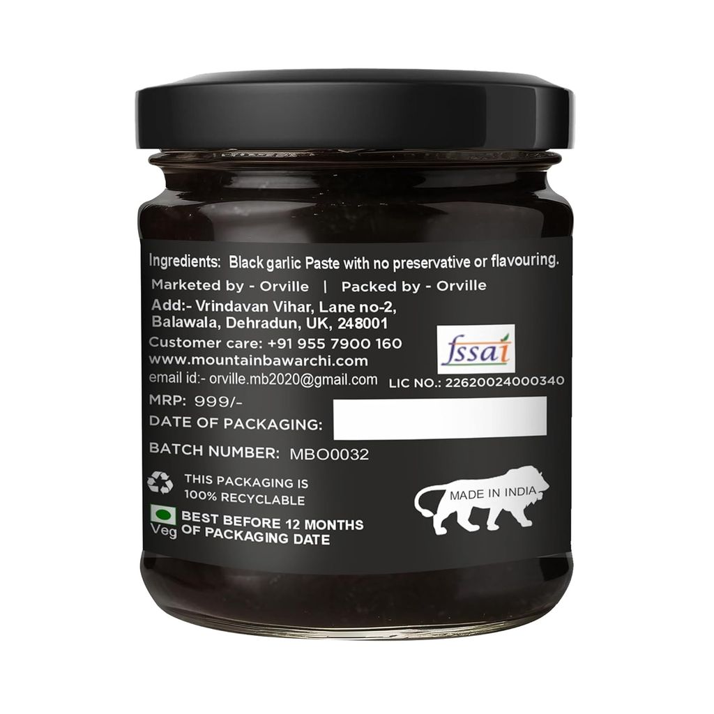 Mountain Bawarchi Black Garlic Paste Non-Pungent Great Taste | Fermented Aged | Highly Nutritious (200 g) view 2