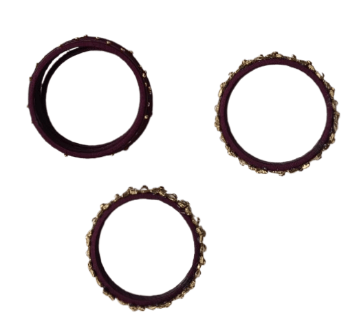 oxidized gold plated maroon lac bangles view 2