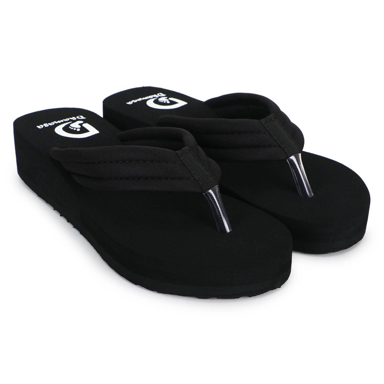 Dhamasa Stylish Black & Maroon Flip-Flops for Ultimate Comfort