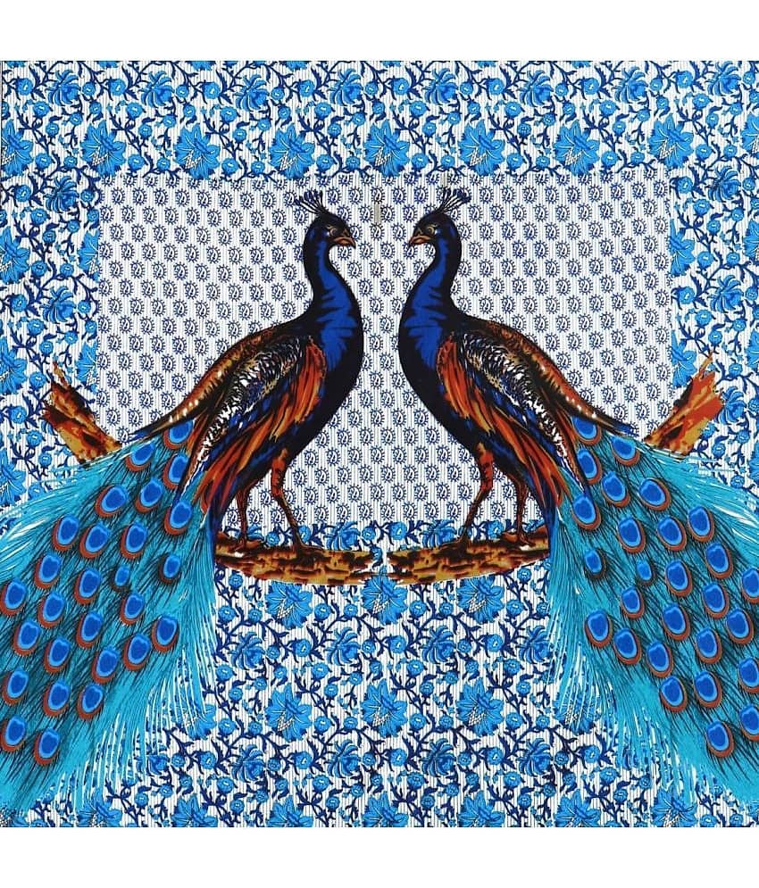 Cosito Cotton 1 Double Bedsheet with 2 Pillow Covers ( Blue ) view 2