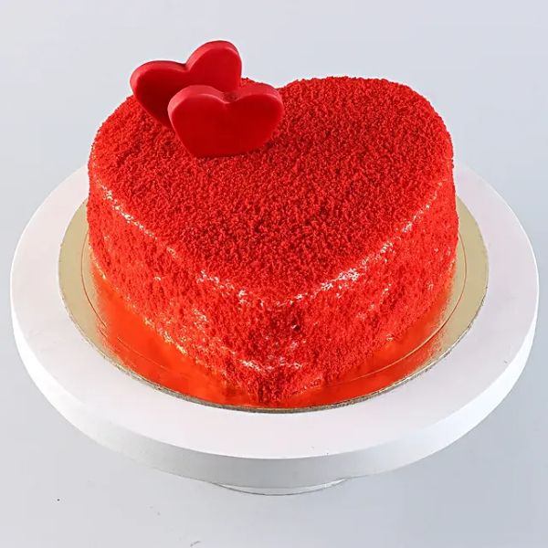 Sweet Red Heart Velvet Cake Half Kg view 2