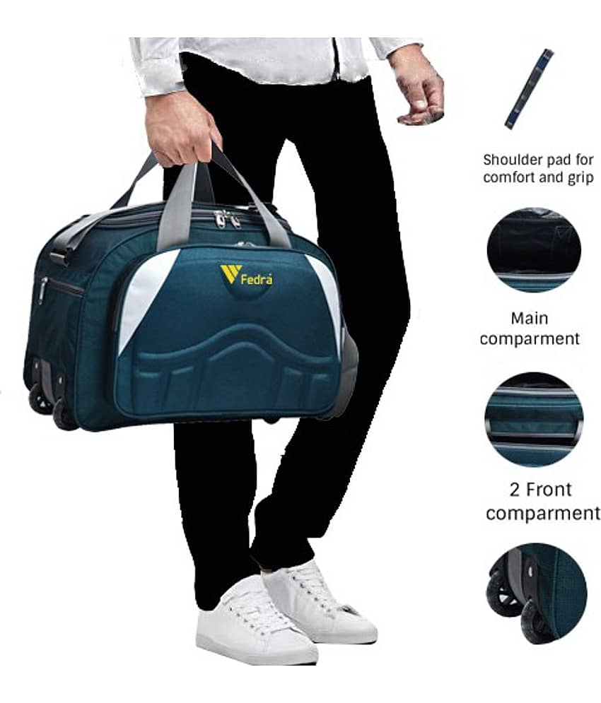 FEDRA - 40 Ltrs Green Polyester Duffle Bag view 2