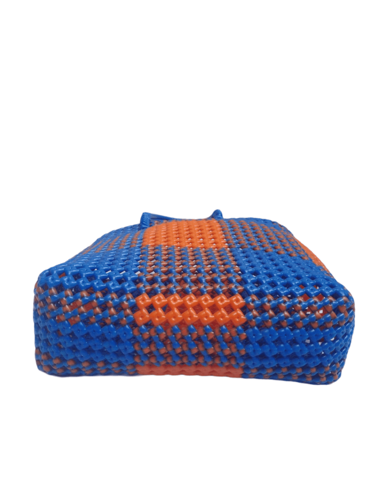 Blue and Orange Handwoven Market Tote Bag view 2