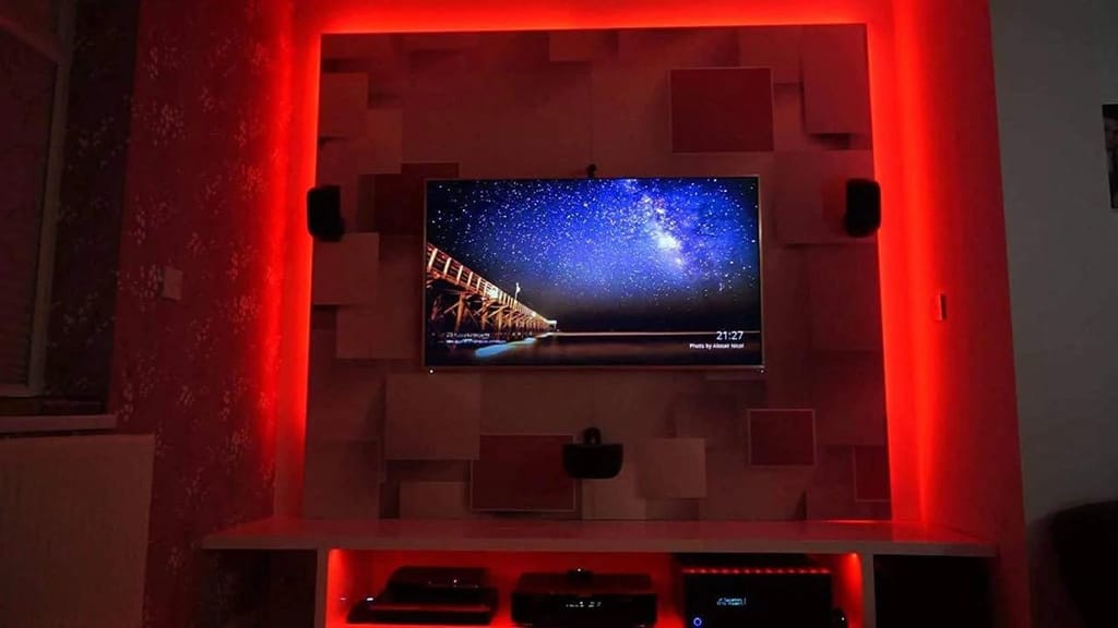 SPARKWORLD Red LED Strip Light 5M Pack of 3 | Flexible Decorative Strip for Home, Diwali & Festival Lighting view 2