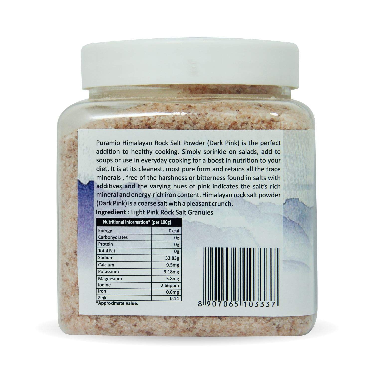 Puramio Himalayan Pink Rock Salt Powder - Dark, 1Kg view 2