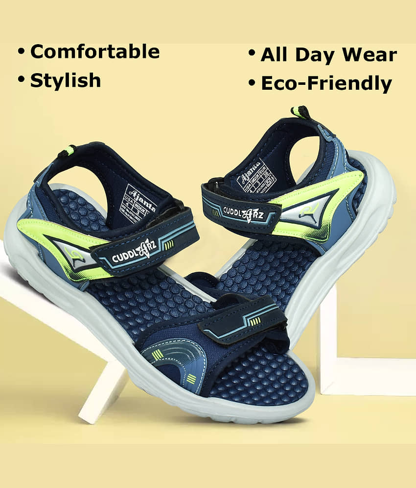 Ajanta Kids Sandals for Boys | Lightweight Open-Toe Outdoor Sandals with Velcro Closure view 2