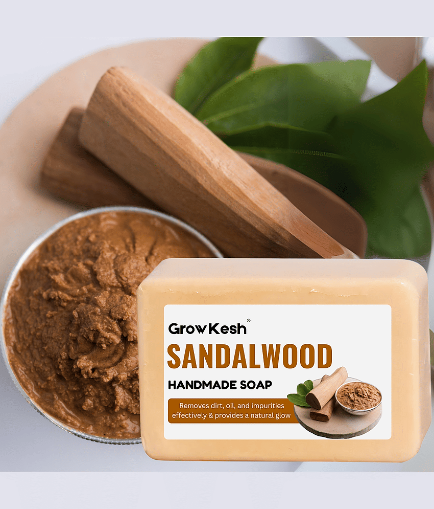 Growkesh Skin Whitening Sandalwood Soap Soap for All Skin Type ( Pack of 5 ) view 2