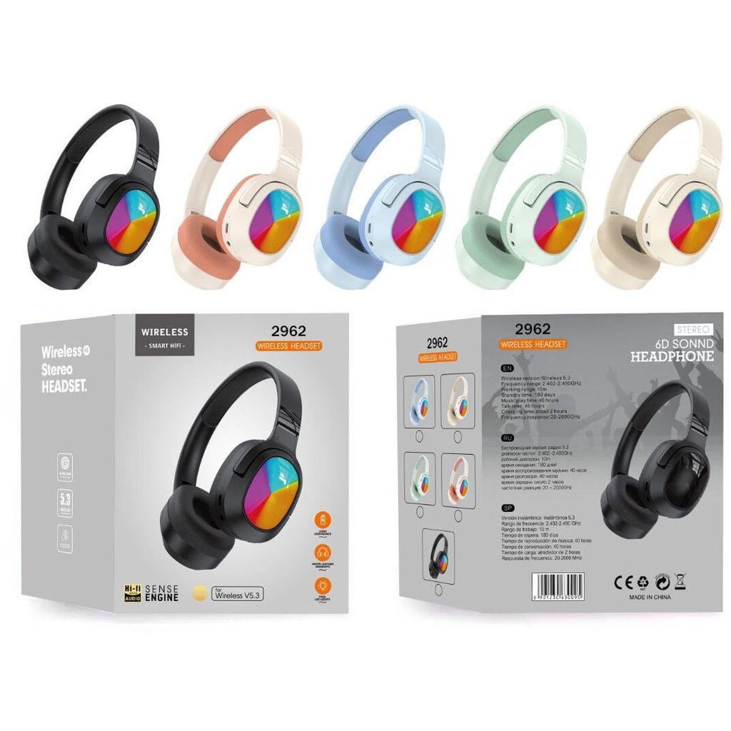 2962 - WIRELESS HEADPHONES (Random Color) view 2
