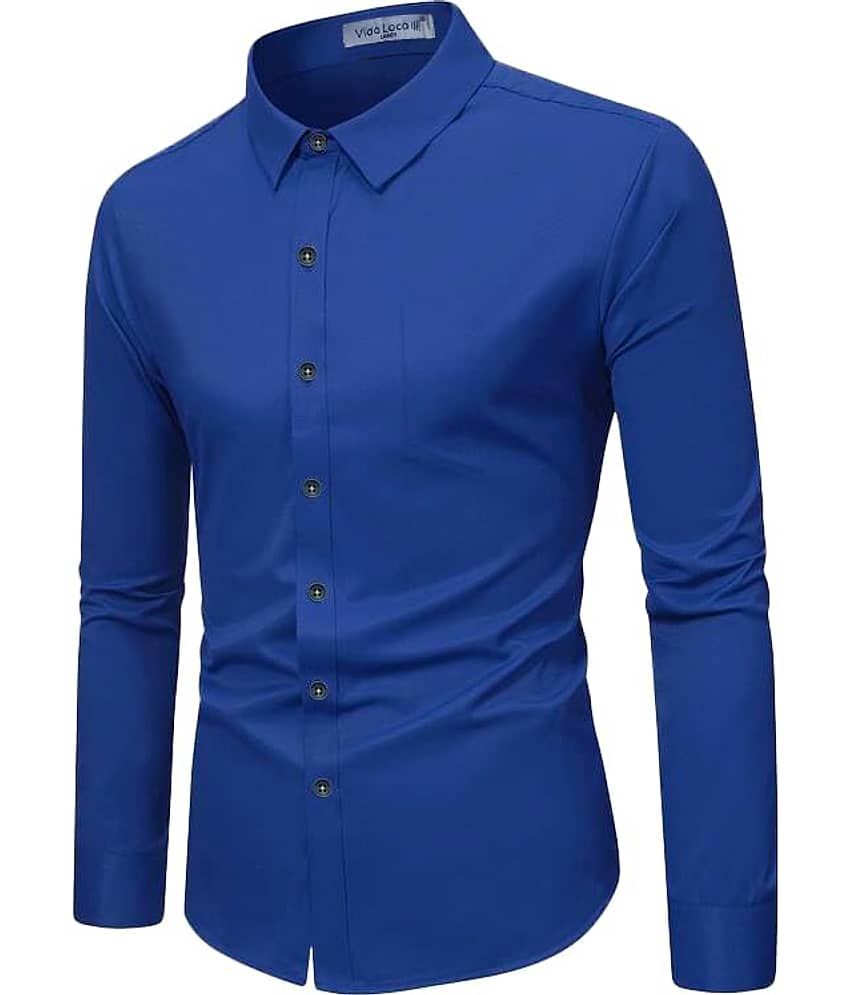 UNI VIBE Cotton Blend Slim Fit Solids Full Sleeves Men's Casual Shirt - Red ( Pack of 1 ) view 2