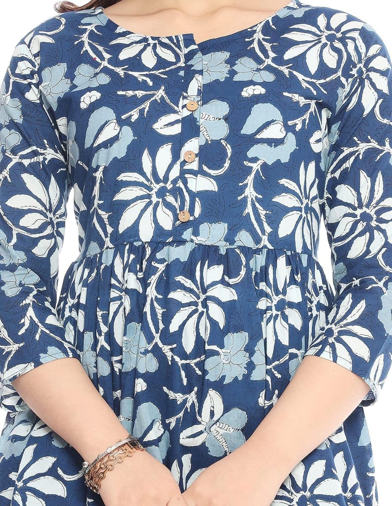 MANMAYEE Women's Cotton Floral Print Top | Latest Trendy Short Tunic Tops view 2