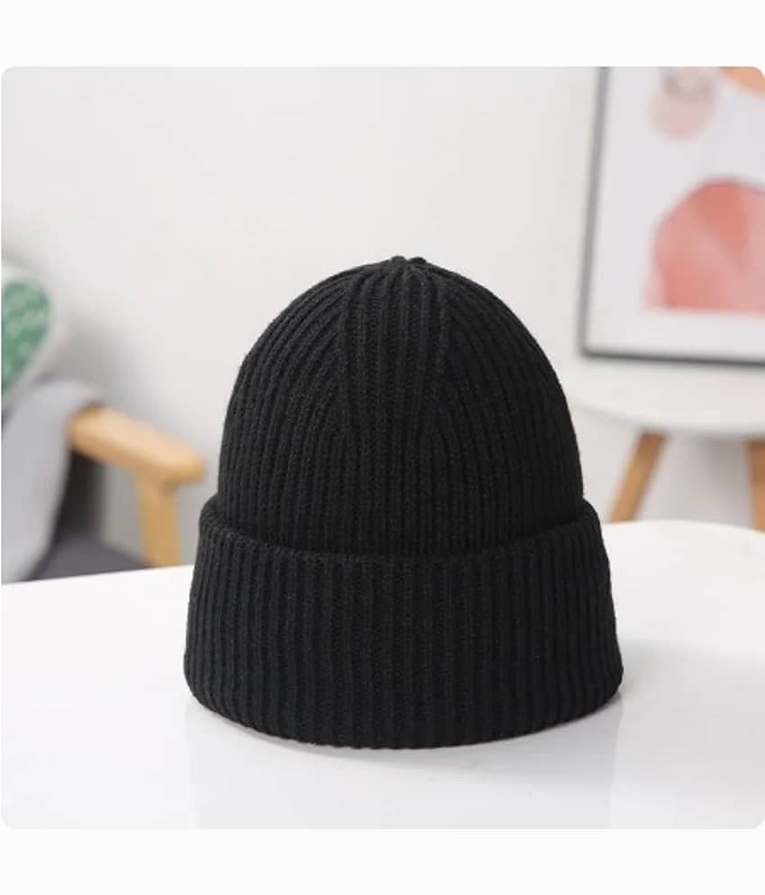 Bolax Pack of 1 Woollen Men's Cap ( Black ) view 2