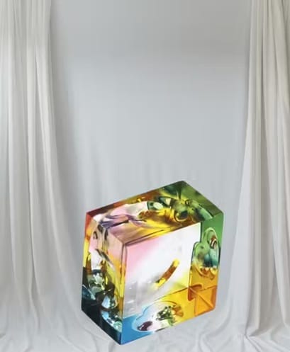 Crystal Clear Acrylic Paper Weight – Multi Color Designer Desk Paperweight for Office & Home view 2