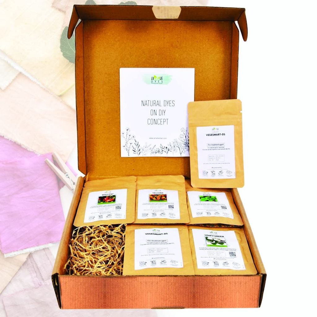 AMA DYES DIY Dyeing kit (20gx6 Dyes Pouches) - Color Your Garments Itself view 2