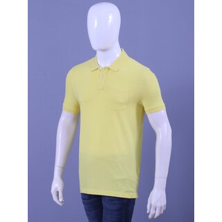 Redline Mens Yellow Solid 100% Cotton Polo Collar T-Shirt view 2