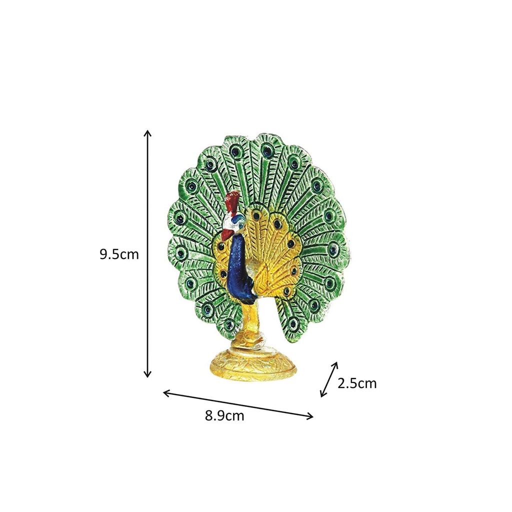 Metal Peacock Dancing Showpiece Figurine Multicolours Home Decor Showpiece. view 2