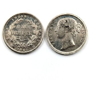 Half Rupee 1911 King George V, British India old Silver-plated Coin Collection view 2