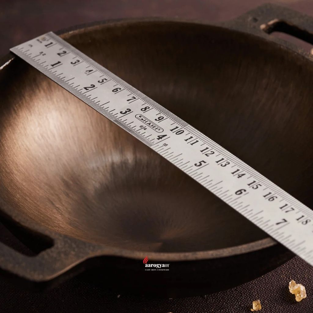 Aarogyam 7" Pre-seasoned Cast Iron Round Kadai, Naturally Nonstick view 2