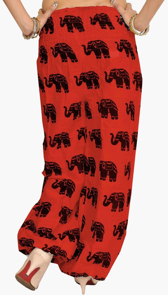 Bossa-Nova Yoga Trousers with Printed Elephants and Front Pockets view 2