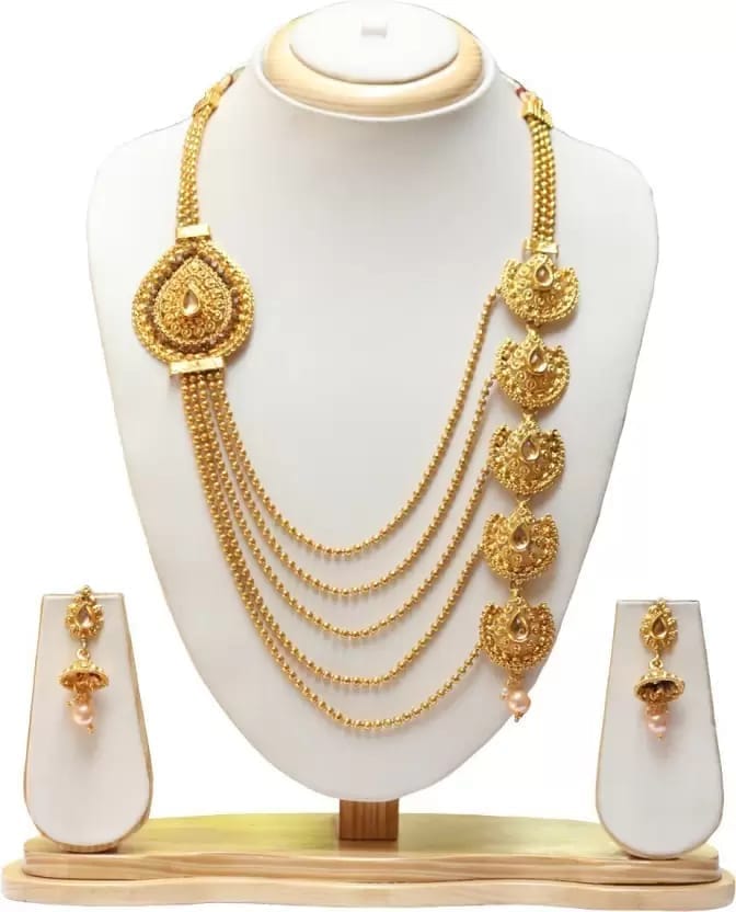 Swarajshop Alloy Gold-plated Gold Jewel Set (Pack of 1)