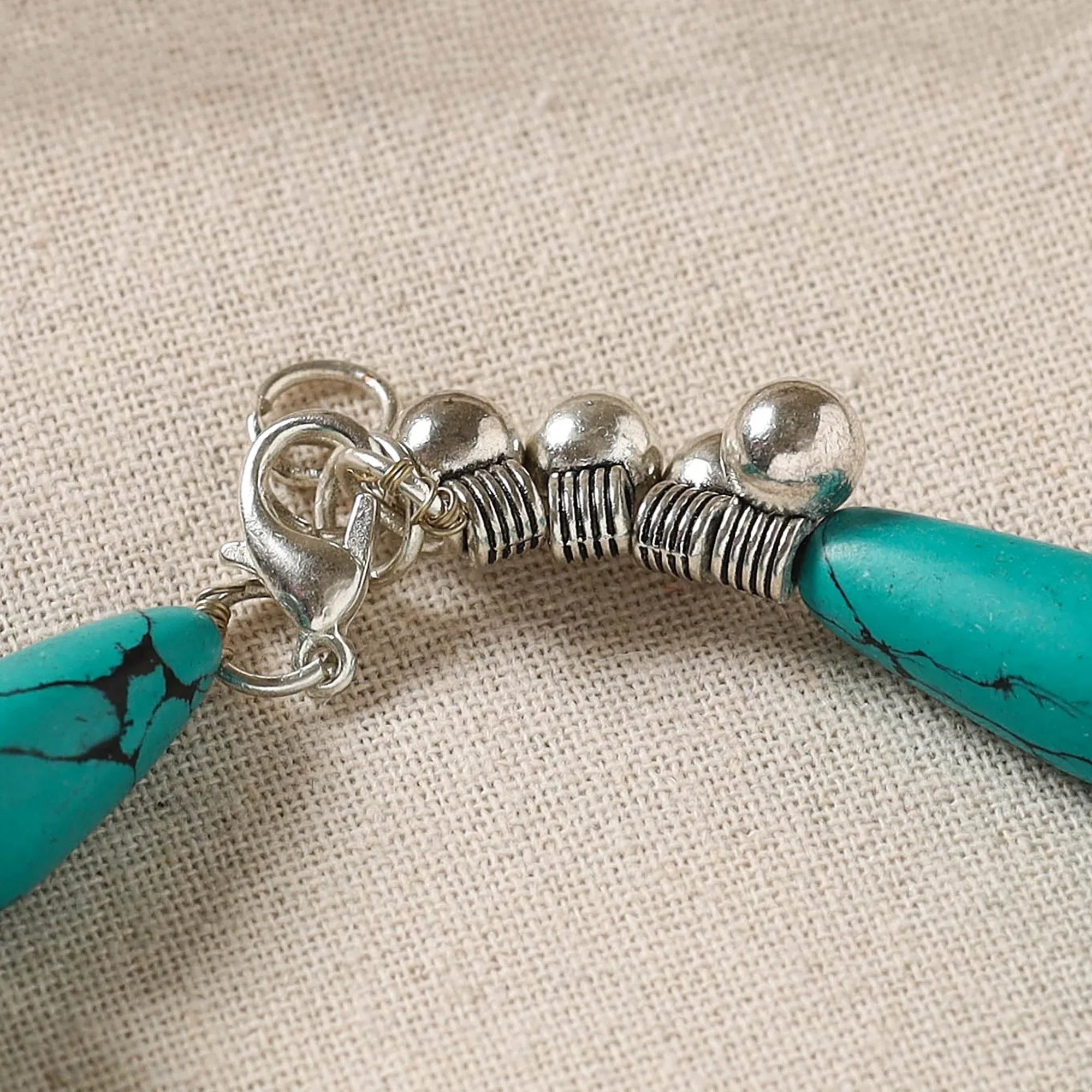 Green - Handmade German Silver Beaded Bracelet 03 view 2