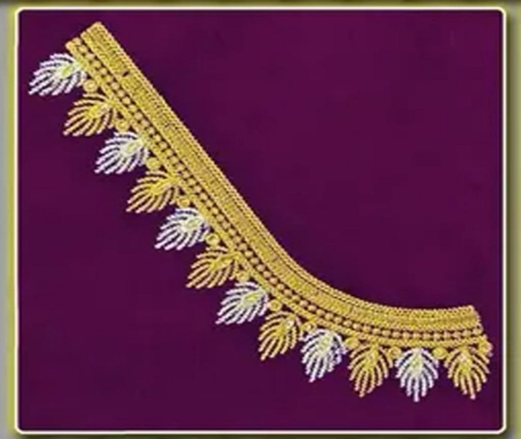 Purple Color embroidered blouse - Un Stiched Blouse - 1 Meter view 2