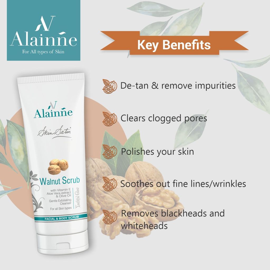 Alainne Skin Satin Walnut Face & Body Scrub 60g view 2