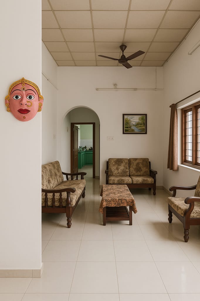 Handcrafted Pink Indian Deity Clay Mask for Wall Decor view 2
