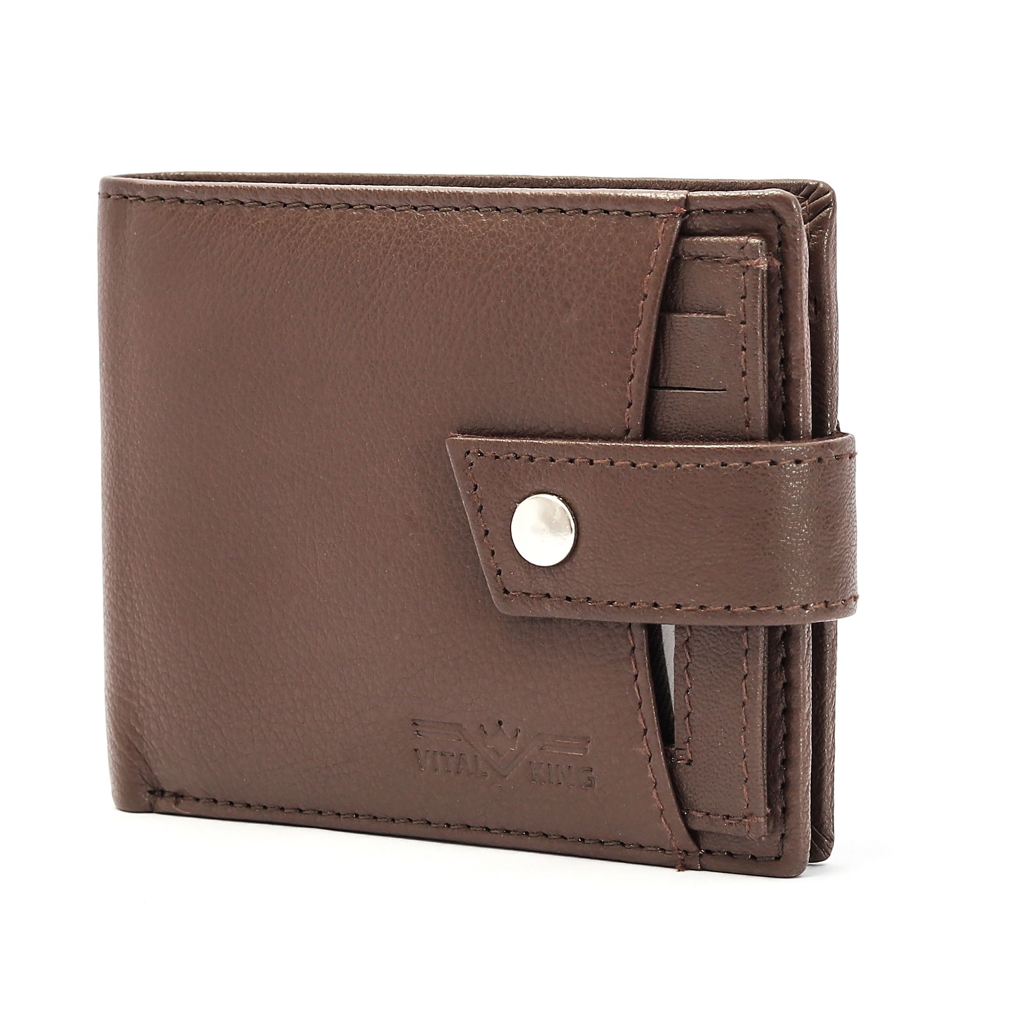 Vital King Men Trendy, Travel Brown Genuine Leather RFID Wallet (8 Card Slots) view 2