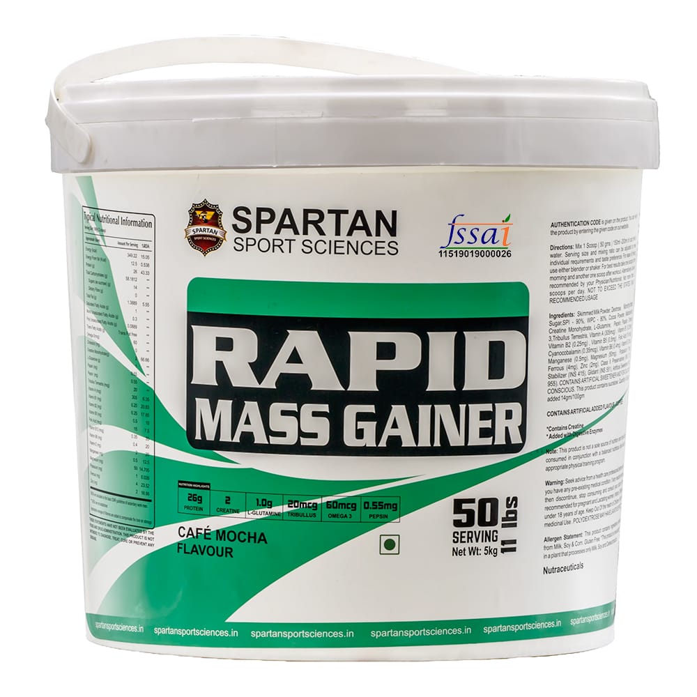 SPARTAN SPORT SCIENCES Rapid Mass Gainer | Muscle Mass & Weight Gainer Powder with Highest Protein and Carbohydrates with Added Multivitamins & Minerals for Men & Women view 2