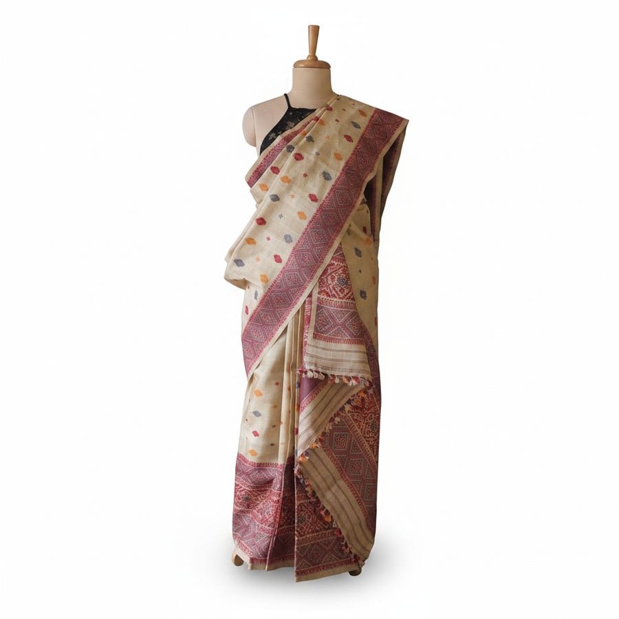 Handloom Ethnic Motif Saree view 2