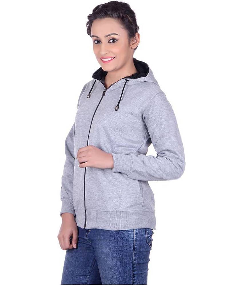 Goodluck Woollen Grey Hooded Sweatshirt view 2