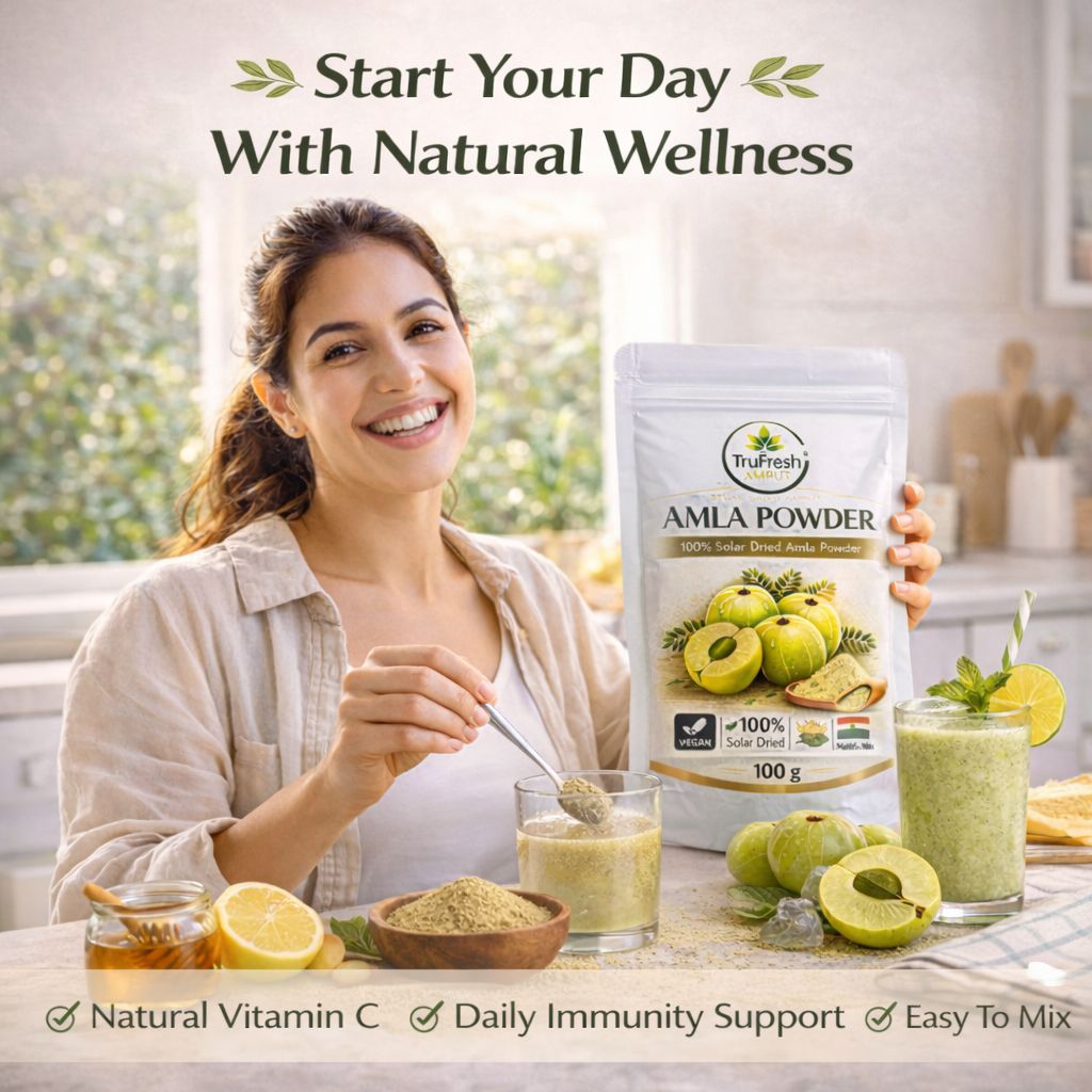 Amla Powder 100g | 100% Solar Dried | Vitamin C Rich | Immunity Booster | Hair & Skin Care | Trufresh Amrut view 2